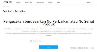 Cek Status Perbaikan .